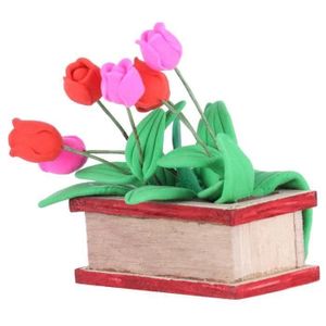 MAISON POUPÉE Kindly-Fafeicy Tulipes miniatures de maison de poupée Maison de poupée tulipes miniatures finition exquise bords plus lisses couleu