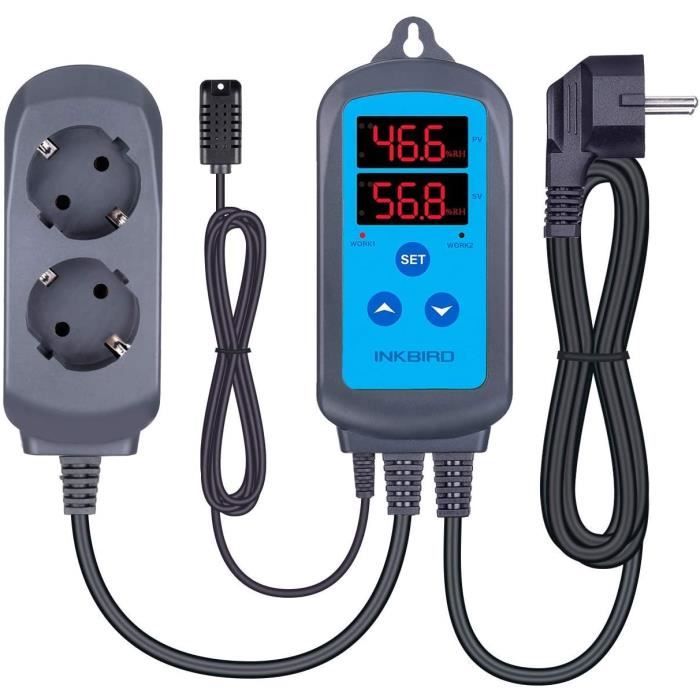 Contrôleur d'humidité numérique Hygromètre Commutateur de contrôle d' humidité 0 ~ 99% RH Hygrostat avec sens d'humidité