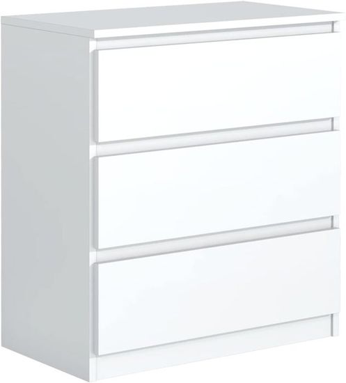 Meble Masztalerz Commode 70 Cm Blanc - Avec 5 Tiroirs - Meuble De