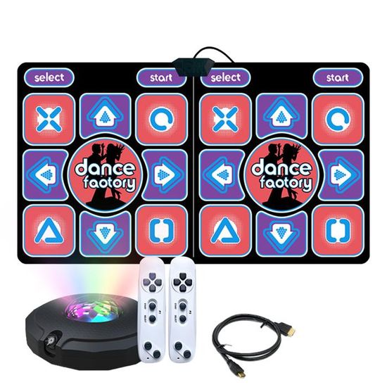 Tapis De Danse Double Joueur – Plusieurs Niveaux, Musique, Polyester, 105x89 Cm, Piles AA, Jeu Interactif Enfant