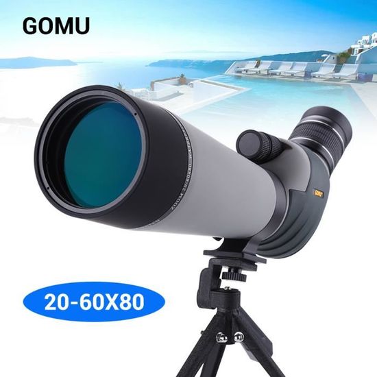 20-60X80 Zoom Longue-vue Télescope Monoculaire HD Tir à Cible à Longue Portée Verre Optique FMC Lentille avec Trépied pour Chasse