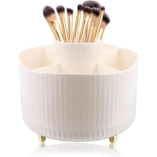 Pot à Crayons Créatif Blanc – Organisateur Bureau Ou Maquillage, Dimensions 10x10 Cm, Polypropylène