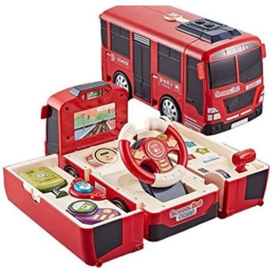 Lot De 4 Mini Bus Jouets En Plastique - Voitures à Tirer Avec Portes Ouvrantes, Couleurs Vives, Pour Enfants Et Décoration