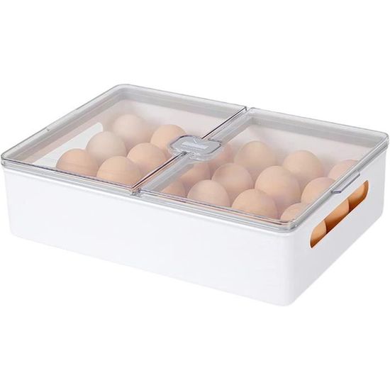 Boîte à œufs en plastique avec couvercle - Pour réfrigérateur, camping, voyage - Vert