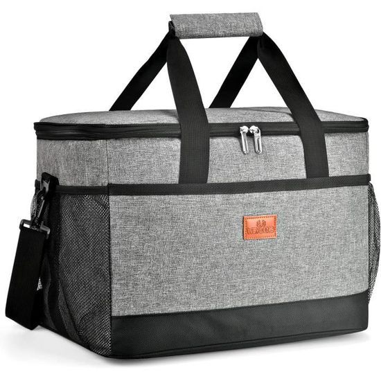 Sac isotherme de style fourre-tout rayé. Couleur bleue. | WD Lifestyle