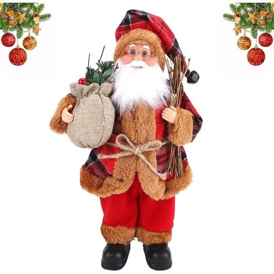 Père Noël Debout Figurine Père Noël Artisanale Figure du Père Noël en
