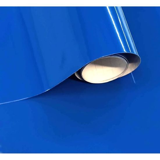 Vinyle Adhésif Bleu Brillant 40 X 300 Cm Pour Meubles Cuisine Murs Fenêtres  Travaux Manuels Papier Adhésif Décoratif (40 X 30[u478] - Cdiscount  Bricolage