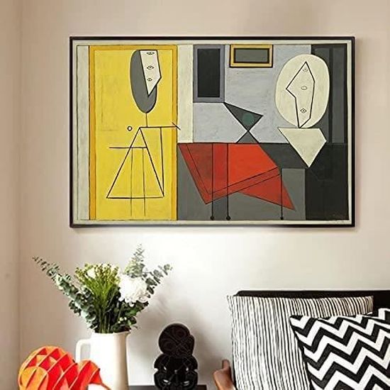 Grossesse Mère Et Bébé Art Ligne Dessin Toile Peinture Noir Blanc