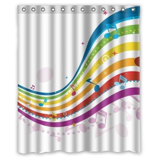 Rideau De Douche Arc-En-Ciel 240X180, Boho Abstrait Arc-En-Ciel Rideau De Douche Coloré Mignon
