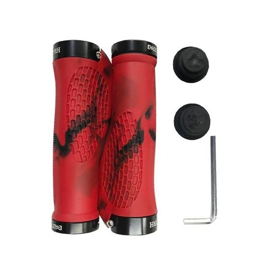 Lot De 2 Poignées De Vélo Ergonomiques - TPR Souple Antidérapant - Pour Guidon 22.2 Mm - VTT, Route, Ville - Avec Clé Allen