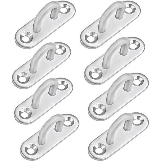 4 PCS M6 Plaque Oeillet avec Anneau en 304 Acier Inoxydable Crochet de