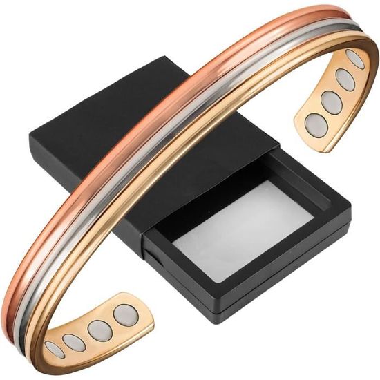 Bracelet Magnétique En Cuivre Avec Aimants - Design Anubis - Fabriqué En France