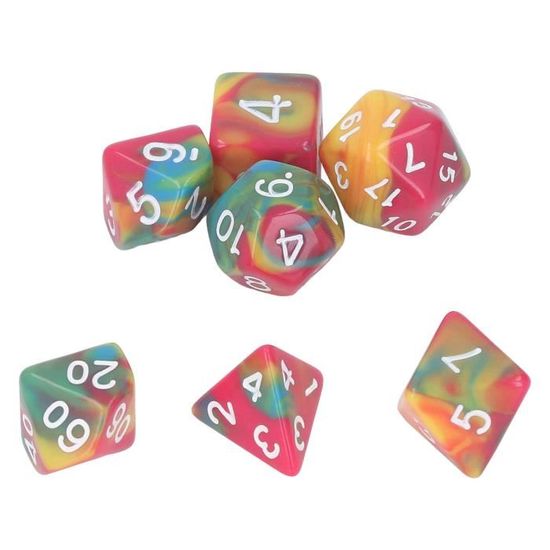 Lot 50 Dés 6 Faces Acrylique 14mm – Coins Arrondis, 10 Couleurs Arc-en-Ciel, Boîte De Rangement, Pour Jeux De Société, RPG, Bars, Fêtes
