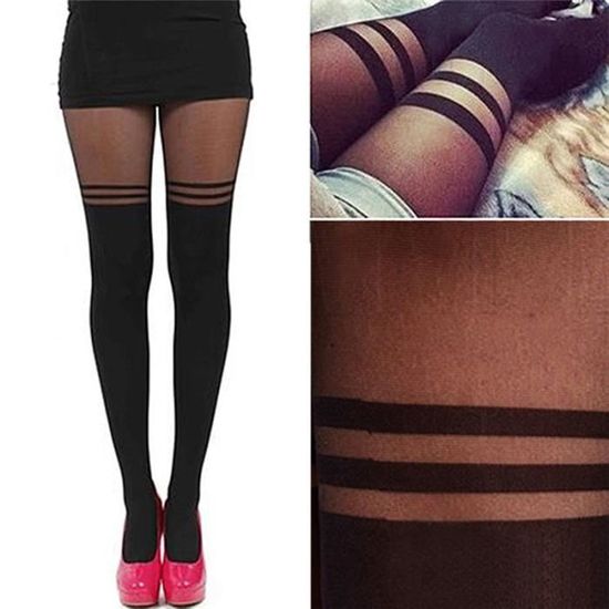 Collants à Rayures Néon Leg Avenue - Vert Et Noir - Taille Unique Femme - Neuf Avec étiquettes