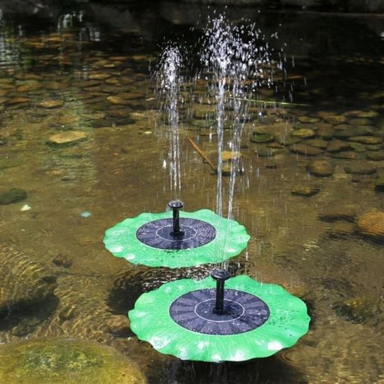 TKSE Pompe Fontaine Solaire Flottante Feuille De Lotus 6 Buses - Mini Fontaine Énergie Solaire Pour Jardin, Bain D'Oiseaux Et Étang