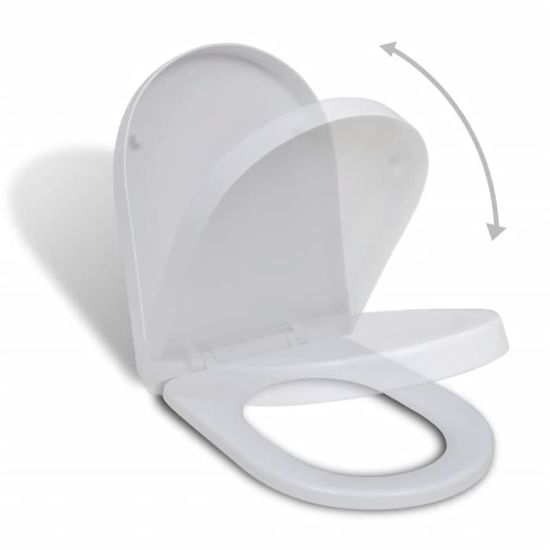 6176Maison|Siège de Toilette Design,Abattant WC Cuvette de Toilette à fermeture en douceur carré Blanc