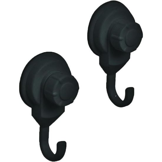 2 Pièce à Noir Ventouse Crochet, Charge Maximale De 10 Kg, Ventouses Crochets Sans Couture De Douche étanches Et Solides Pour Salle De Bain, Cuisine, Fenêtre