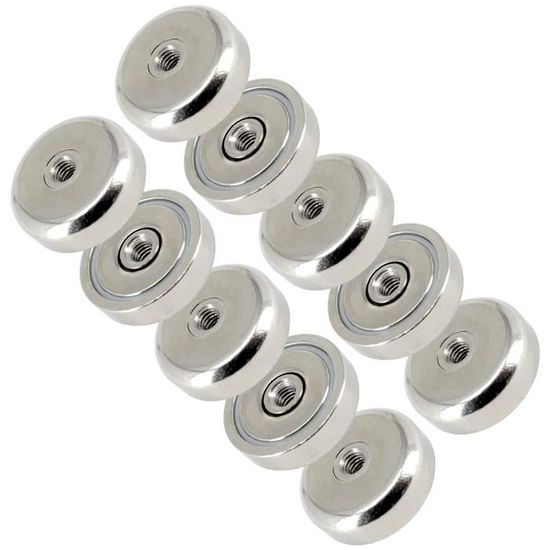 Crochet Magnetique Puissant MUTUACTOR 2pcs Aimant Rond En Néodyme Super Puissant Avec Goujon Fileté Mâle M8 Et Force Magnétique Verticale 45KG … (2PC Diameter 30mm M8 Aimant En Néodyme Pour Pot