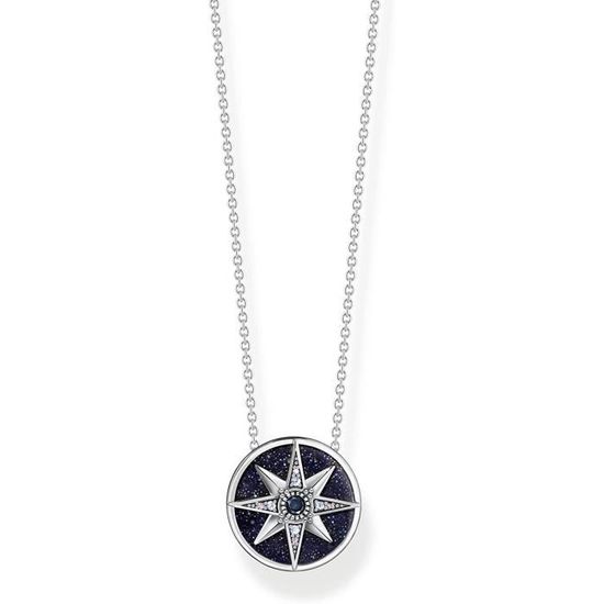 Thomas Sabo Collana Donna Sole, Luna E Stelle, Argento 925 Con Zircone Cubico, Lunghezza 45 Cm, Modello KE2140-945-7-L45V
