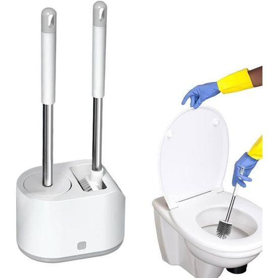 Brosse de toilette avec brosse de toilette en Siliconen hygiénique flexible  à double