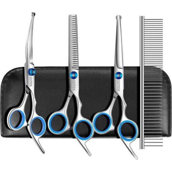 Ahlsen Ciseaux De Toilettage Incurvés Pour Chiens Avec Pointes Rondes, Cisaillement Incurvé Pour Chiens Et Chats