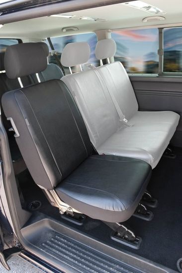 Walser Housse De Siège Voiture Sur Mesure Similicuir Anthracite - Compatible Renault Trafic II, Opel Vivaro, Nissan Primastar