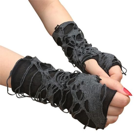 Gants Gothiques Noirs, Rock Ajouré, Longs, Sans Do... – Grandado
