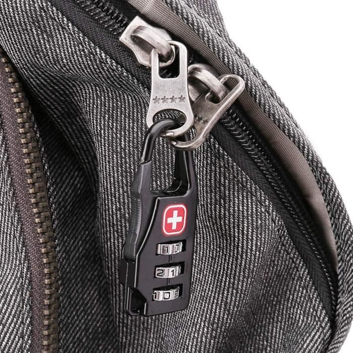 Mini cadenas portable à 3 chiffres, coffre-fort BLOCode pour bagages, sac à  dos à fermeture éclair, bagages de voyage, antivol - AliExpress