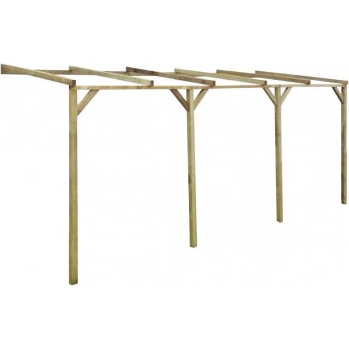 Pergola murale en bois 2 x 5 x 2,2 m