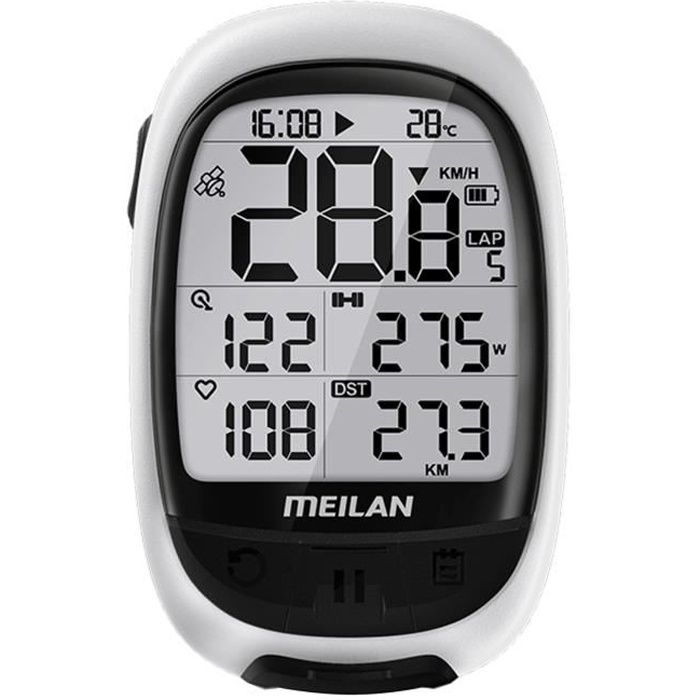 Ordinateur de vélo GPS MEILAN M2 Cadence Fréquencemètre Compteur d'énergie Compteur de vélo