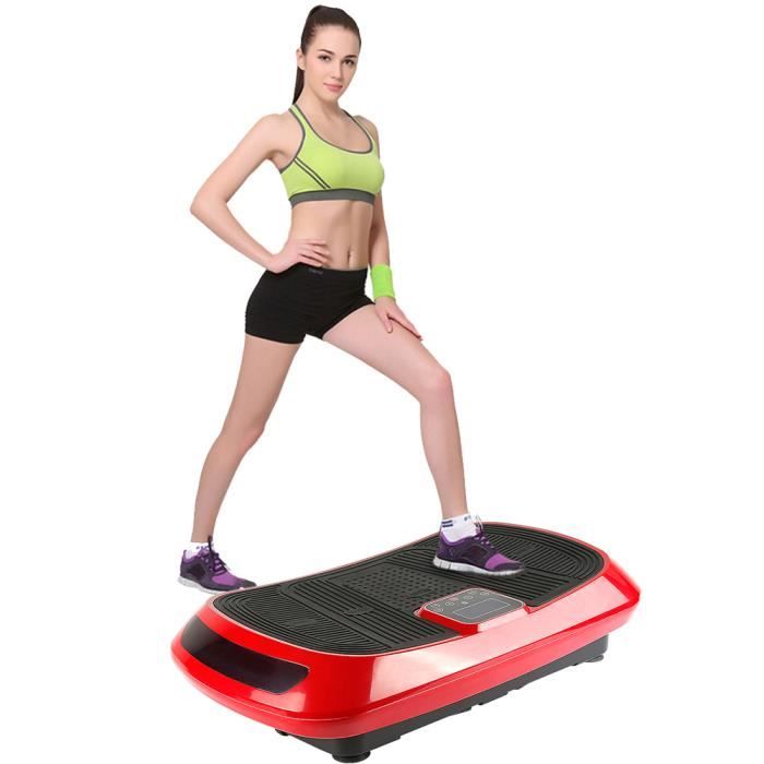 Fitness Plateforme Vibrante et Oscillante 4D Triples Moteurs Silencieux avec 2 Cordes de Traction pour Perte de Poids Rapide