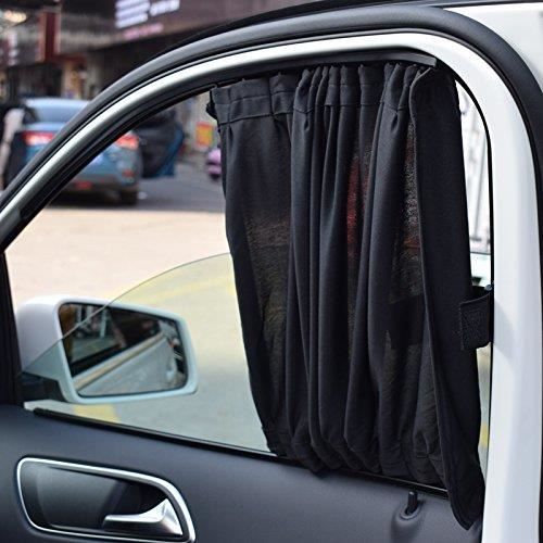 2 x 50S Aluminium 201028 Windowshade Rideau de voiture fenêtre latérale Pare-soleil auto pare-brise arrière Sun Block Noir