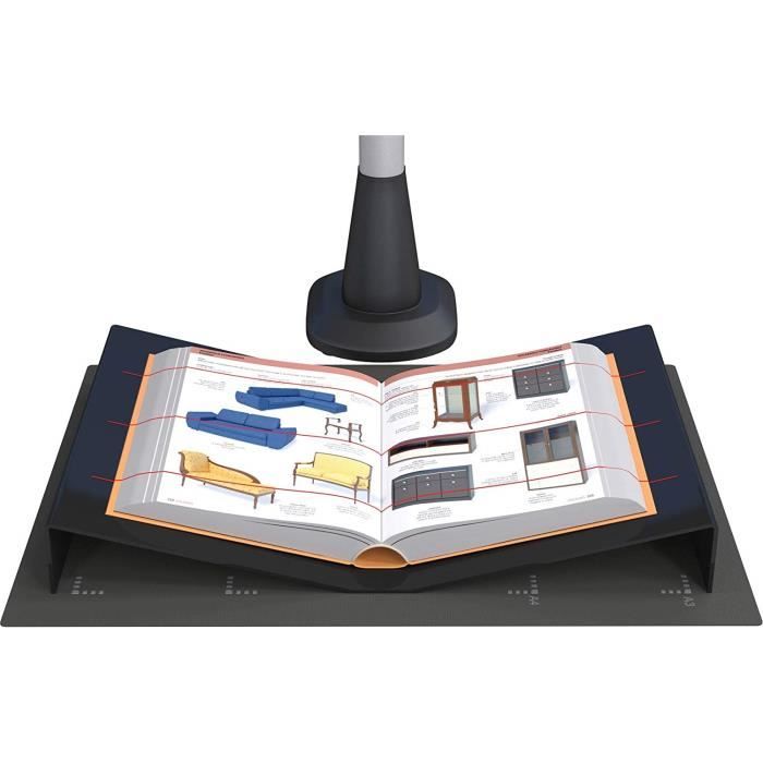 Porte-livre pour scanner sans contact et numériseur de livre. Pour numériser des ouvrages jusqu'au format A3. Fabriqué en acryliq