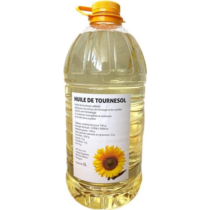 Huile De Tournesol 5 L de qualité supérieure