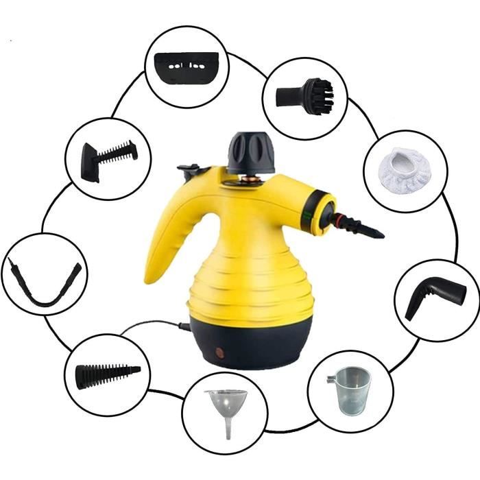Nettoyeur a Vapeur a Main Multifontion Portatile Ecologique pour Canapé, Tapis, Tissus, Vitre, Matelas, Mur, Sol, Voiture, Moquette,