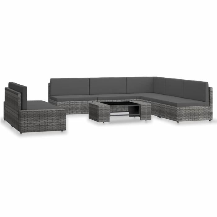 SYMPA©Excellent - Salon de jardin 7 pcs Ensemble repas de jardin 6 personnes - Meuble de jardin Mobilier à dîner d'extérieur M🎼9573