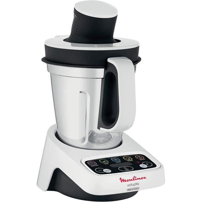 Moulinex Volupta HF4041 Robot de cuisine multifonction (1000 W, capacité utile 1,5 l) Blanc/gris foncé
