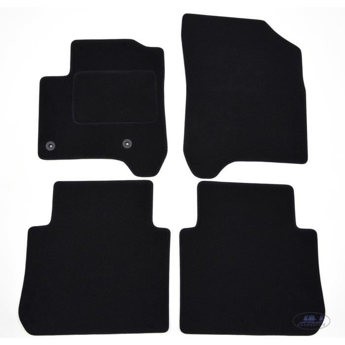 | Tapis de sol noir velours compatible avec Citroen C3 Picasso 2008-2016 4 pcs