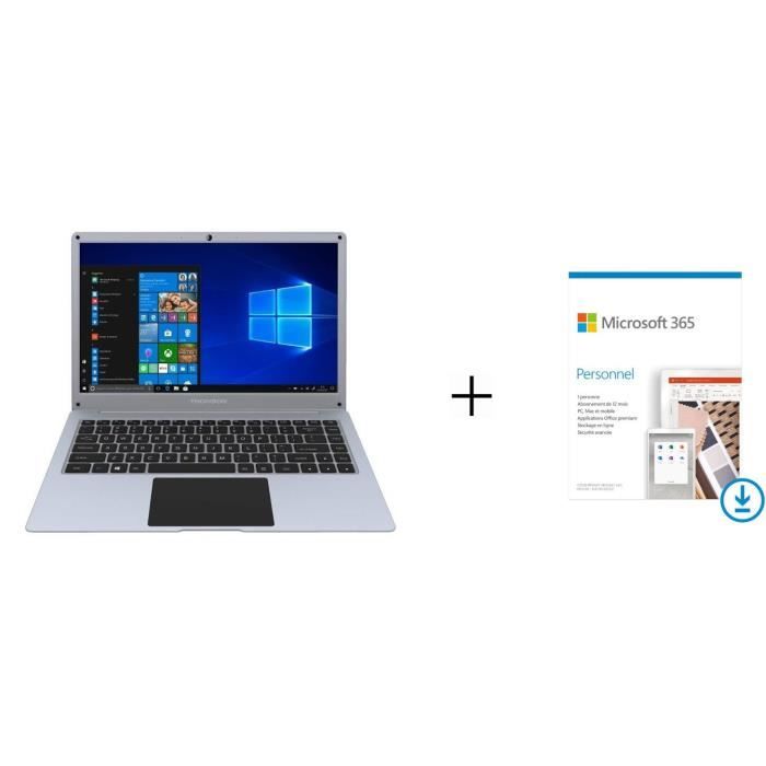 Pack THOMSON PC Portable NEO14A-4SL64 - 14,1- HD - Atom X5-E8000 - 4Go - 64Go eMMC - W10 + Microsoft 365 Personnel à télécharger