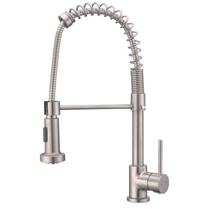 ESSEBAGNO Robinet mitigeur de cuisine Plimo - Avec douchette - Façon inox