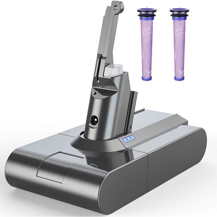 Dyson V8 4000mAh Batterie pour Dyson V8 SV10 Aspirateur Dyson V8 Absolute Fluffy Animal SV10 avec 2 Filtres V8 Dyson