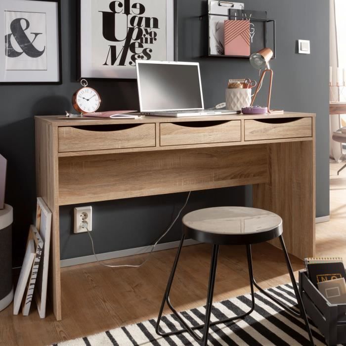 FineBuy bureau 120 cm table de bureau design Sonoma chêne jeunesse bureau