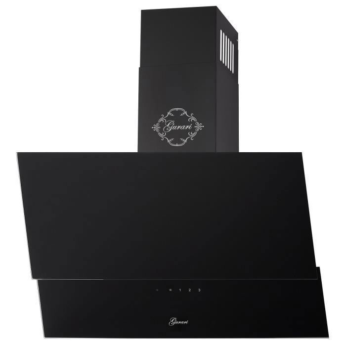 GURARI GCH 268 BL 6 Prime+filtre à charbon, Hotte aspirante 60cm/ Noir verre/ 1000m³/h/+filtre à charbon