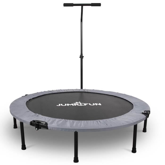 Mini Trampoline Fitness Jump4fun Pliable T-Bar - Ø122cm, Gris