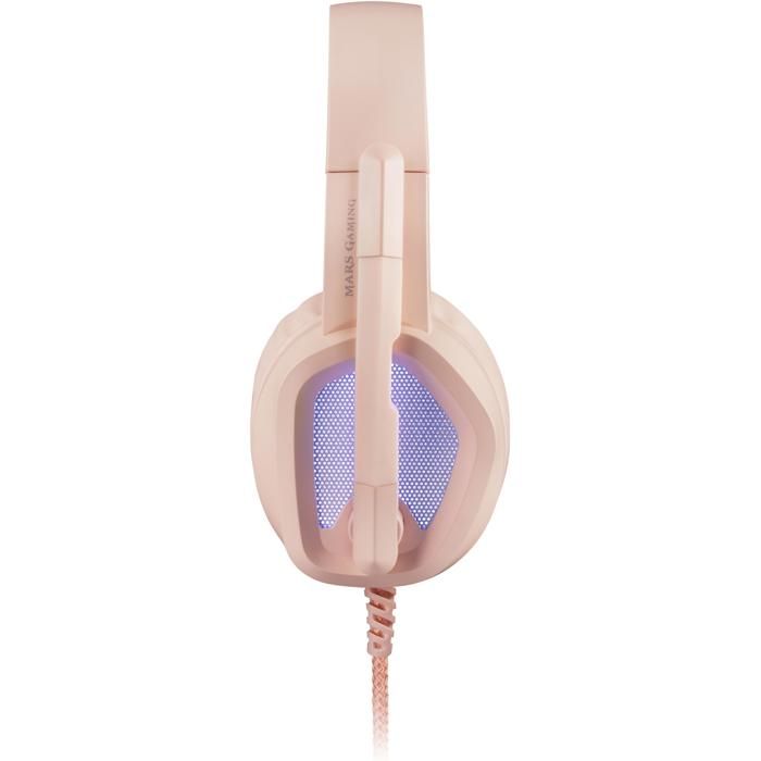 Mars Gaming MH320 Rose - Casque Gamer RGB Flow - Microphone + Boîte de Contrôle