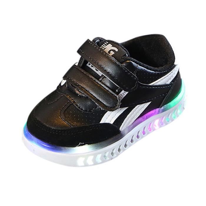 Tonsee® Enfants bébé filles garçons lettre lumière LED lumineuse course Sport Sneaker chaussures PU - Q8 des enfants allumer de