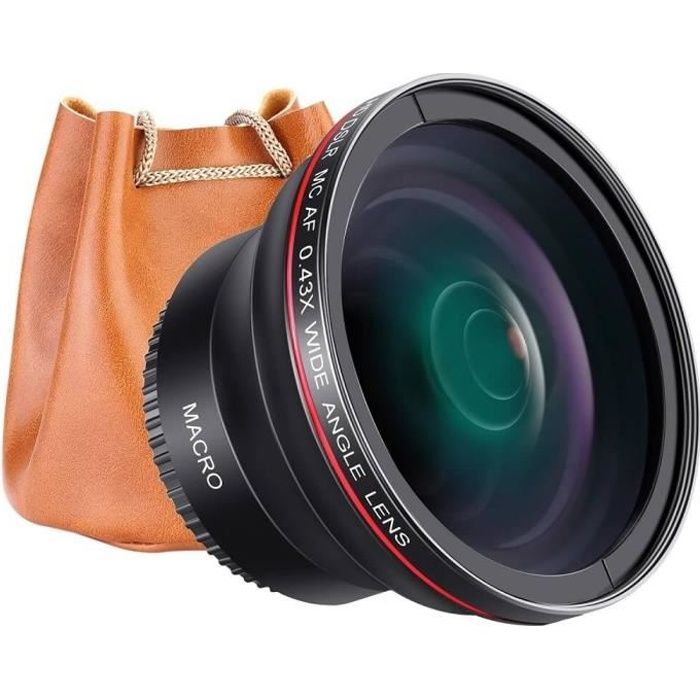 Neewer - Objectif Grand Angle x0,43 + Macro - Monture 58MM pour Canon Rebel, EOS,…
