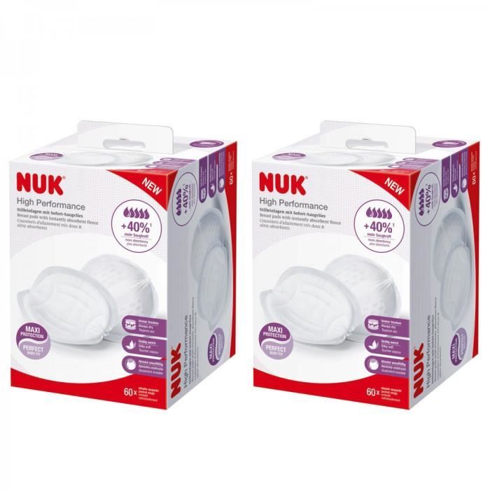 NUK Lot de 120 coussinets d'allaitement jetables High Performance