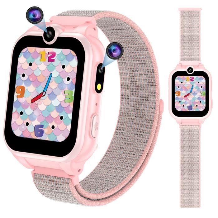PTHTECHUS Enfants Téléphone Montres intelligentes SOS Vidéo MP3 Double Caméra Jeu Podeter Calculatrice Ecran tactile