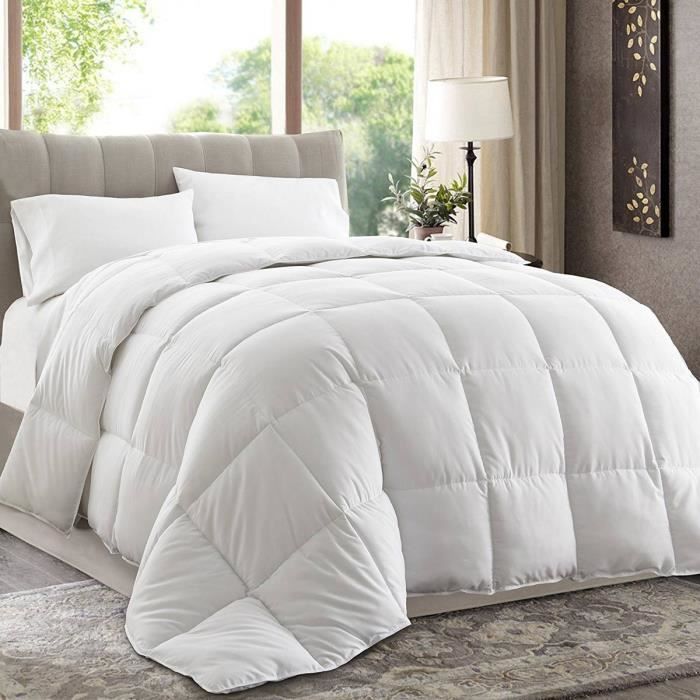 Couette Microfibre double face 400gr/m² Courchevel - Sensei La Maison du Coton - Blanc - Taille : 260x240